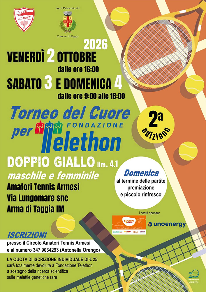 Locandina TORNEO TELETHON 2026